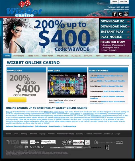 wizbet casino register